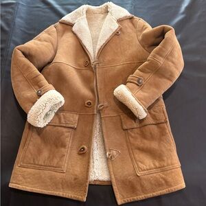 Overland Leather Coat with Shearling Lining
